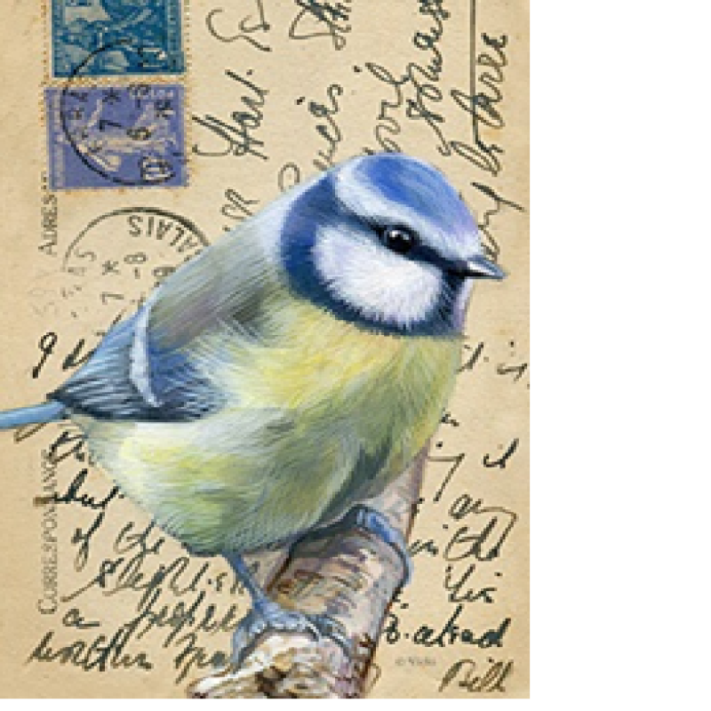 paneel van hout met koolmees